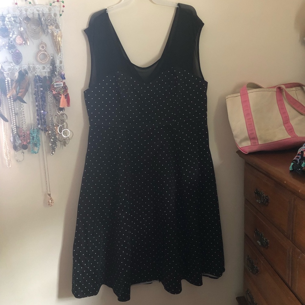 Polka dot black dress